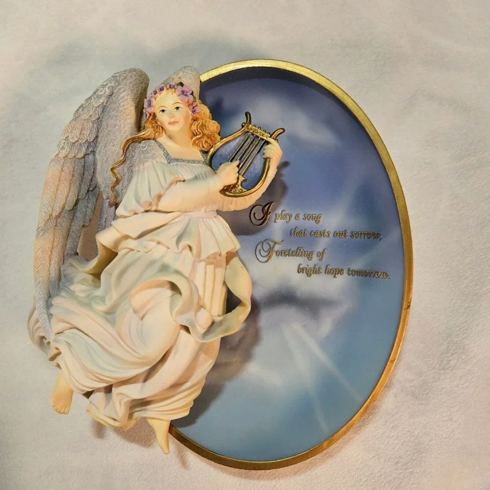 Vintage 1998 Bradford Exchange 3D Angel of Hope‎ Decorative Plate Plaque 1st ed